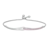 Thumbnail Image 0 of Love + Be Loved Lab-Created Pink Sapphire Loop Bolo Bracelet in Sterling Silver - 9.5"