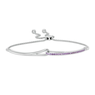 Love + Be Loved Amethyst Loop Bolo Bracelet in Sterling Silver - 9.5"