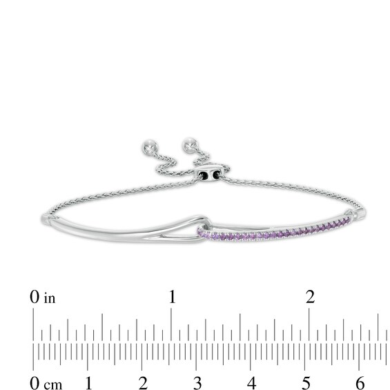 Love + Be Loved Amethyst Loop Bolo Bracelet in Sterling Silver - 9.5"