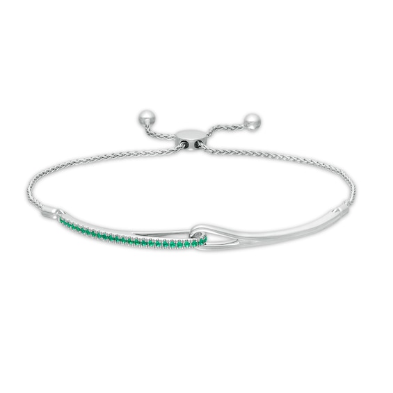 Love + Be Loved Lab-Created Emerald Loop Bolo Bracelet in Sterling Silver - 9.5"