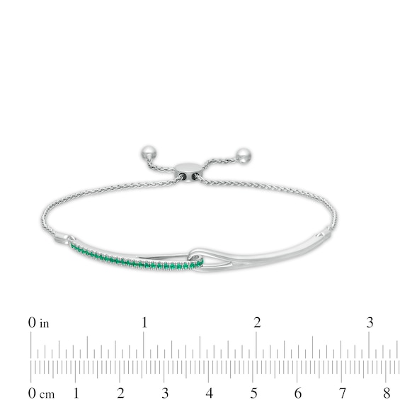 Love + Be Loved Lab-Created Emerald Loop Bolo Bracelet in Sterling Silver - 9.5"