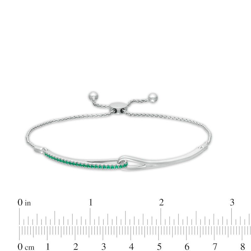 Main Image 3 of Love + Be Loved Lab-Created Emerald Loop Bolo Bracelet in Sterling Silver - 9.5&quot;