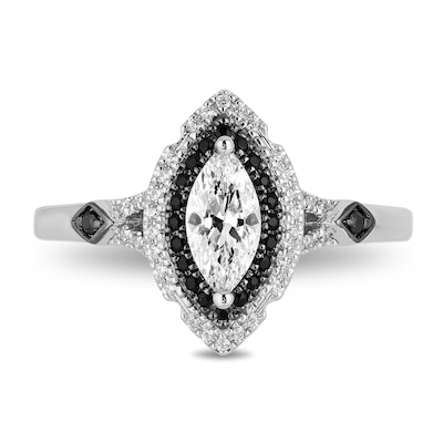 Enchanted Disney Villains Maleficent 0.69 CT. T.W. Enhanced Black and White Diamond Engagement Ring in 14K White Gold