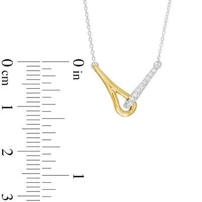 Love + Be Loved 0.10 CT. T.W. Diamond Loop Necklace in Sterling Silver and 10K Gold