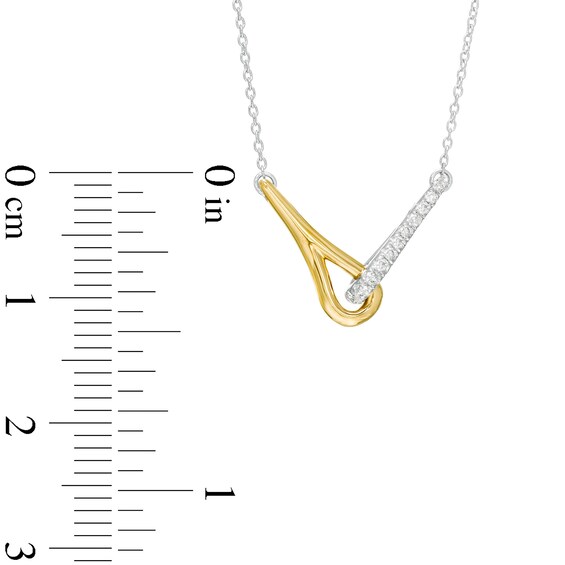 Love + Be Loved 0.10 CT. T.W. Diamond Loop Necklace in Sterling Silver and 10K Gold