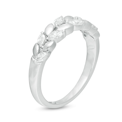 Emmy London 0.50 CT. T.W. Certified Marquise Diamond Leaf Vine Band in 18K White Gold (F/VS2)