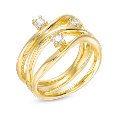 0.29 CT. T.W. Past Present Future® Diamond Swirl Ring in 10K Gold