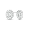 Thumbnail Image 0 of 0.15 CT. T.W. Composite Diamond Double Oval Frame Stud Earrings in 10K White Gold