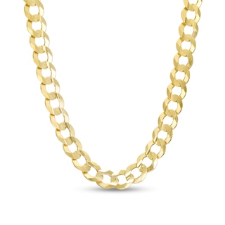 7.0mm Curb Chain Necklace in Solid 10K Gold - 22"