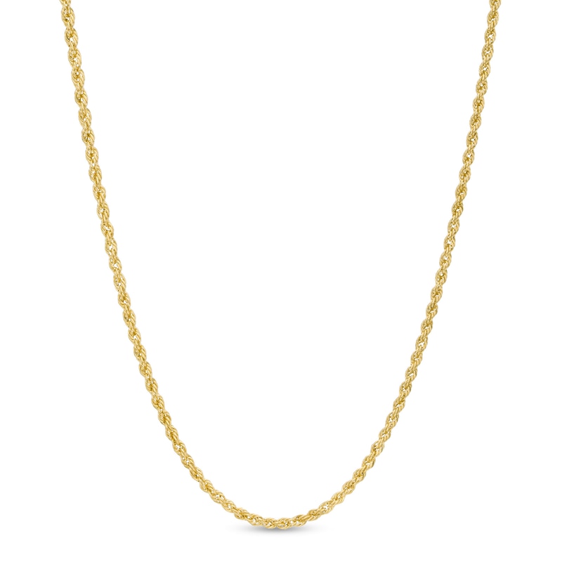 1.6mm Glitter Rope Chain Necklace in Hollow 14K Gold – 22"