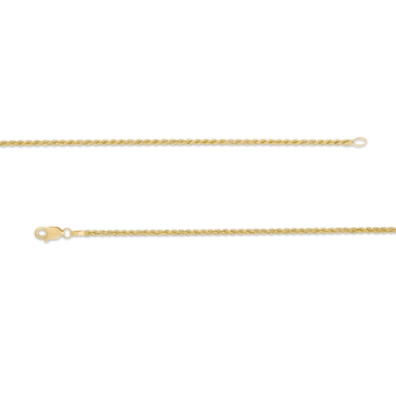 1.6mm Glitter Rope Chain Necklace in Hollow 14K Gold – 22"