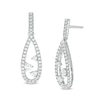 Thumbnail Image 0 of 0.37 CT. T.W. Diamond Past Present Future®Teardrop-Shaped Earrings in 10K White Gold