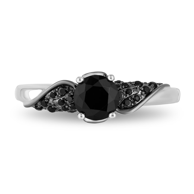 Enchanted Disney Villains Maleficent 0.80 CT. T.W. Enhanced Black Diamond Engagement Ring in 14K White Gold