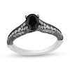 Enchanted Disney Villains Maleficent 0.95 CT. T.W. Enhanced Black and White Diamond Engagement Ring in 14K White Gold