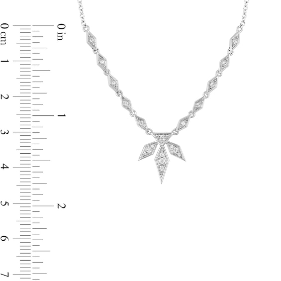 Enchanted Disney Elsa 0.18 CT. T.W. Diamond Snowflake Necklace in 10K White Gold