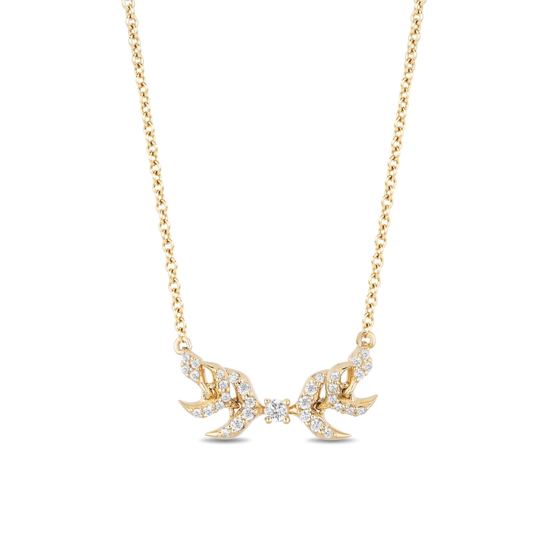 Enchanted Disney Anna 0.18 CT. T.W. Diamond Double Wheat Necklace in 10K Gold|Peoples Jewellers