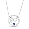 Thumbnail Image 0 of Simulated Birthstone Interlocking Paw Print and Heart Circle Necklace in Sterling Silver (1 Stone and Line)