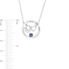 Thumbnail Image 2 of Simulated Birthstone Interlocking Paw Print and Heart Circle Necklace in Sterling Silver (1 Stone and Line)