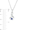 Thumbnail Image 2 of 3.0mm Simulated Birthstone and 1/20 CT. T.W. Diamond Engravable Cat Pendant in Sterling Silver (1 Stone and Line)