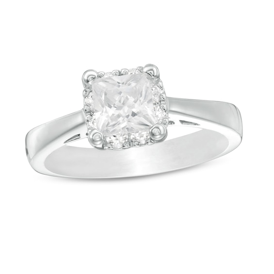 CT. T.W. Canadian Certified Princess-Cut Diamond Frame Engagement Ring in 14K White Gold (I/I2