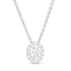 Thumbnail Image 0 of 0.29 CT. T.W. Certified Oval Diamond Frame Pendant in 14K White Gold (I/SI2) - 19"