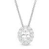 Thumbnail Image 0 of 0.95 CT. T.W. Certified Oval Diamond Frame Pendant in 14K White Gold (I/SI2)