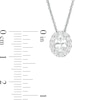 Thumbnail Image 2 of 0.95 CT. T.W. Certified Oval Diamond Frame Pendant in 14K White Gold (I/SI2)