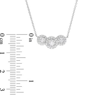 0.50 CT. T.W. Diamond Past Present Future® Frame Necklace in 10K White Gold