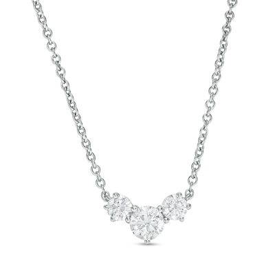 0.50 CT. T.W. Diamond Past Present Future®Necklace in 10K White Gold