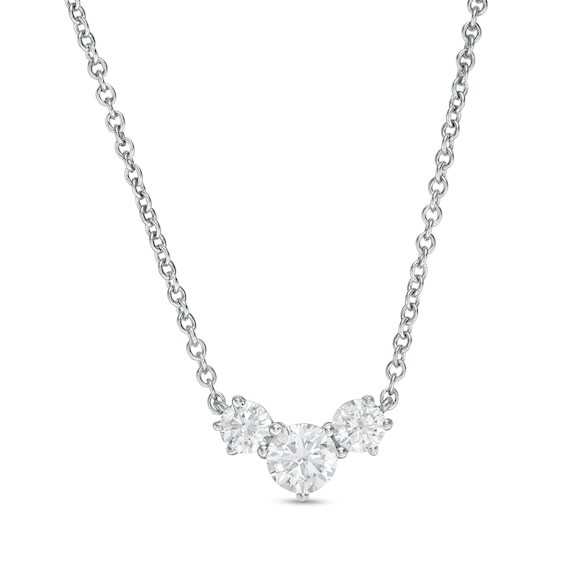 0.50 CT. T.W. Diamond Past Present Future®Necklace in 10K White Gold