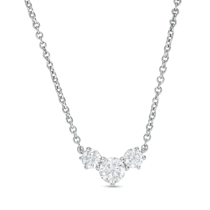 0.50 CT. T.W. Diamond Past Present Future®Necklace in 10K White Gold|Peoples Jewellers