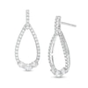 Thumbnail Image 1 of 0.45 CT. T.W. Diamond Past Present Future® Teardrop Outline Drop Earrings in 10K White Gold