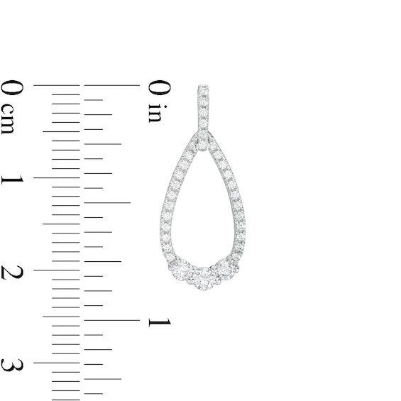 0.45 CT. T.W. Diamond Past Present Future® Teardrop Outline Drop Earrings in 10K White Gold