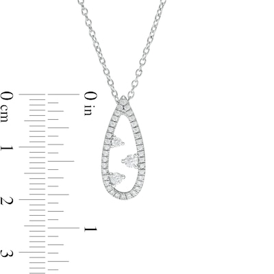 0.23 CT. T.W. Diamond Past Present Future® Teardrop-Shaped Pendant in Sterling Silver