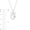 0.065 CT. T.W. Diamond Outline Owl with Heart Pendant in Sterling Silver and 10K Gold