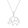 0.04 CT. T.W. Diamond Outline Elephant Pendant in Sterling Silver