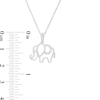 0.04 CT. T.W. Diamond Outline Elephant Pendant in Sterling Silver