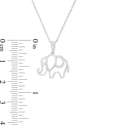 0.04 CT. T.W. Diamond Outline Elephant Pendant in Sterling Silver