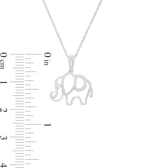 0.04 CT. T.W. Diamond Outline Elephant Pendant in Sterling Silver