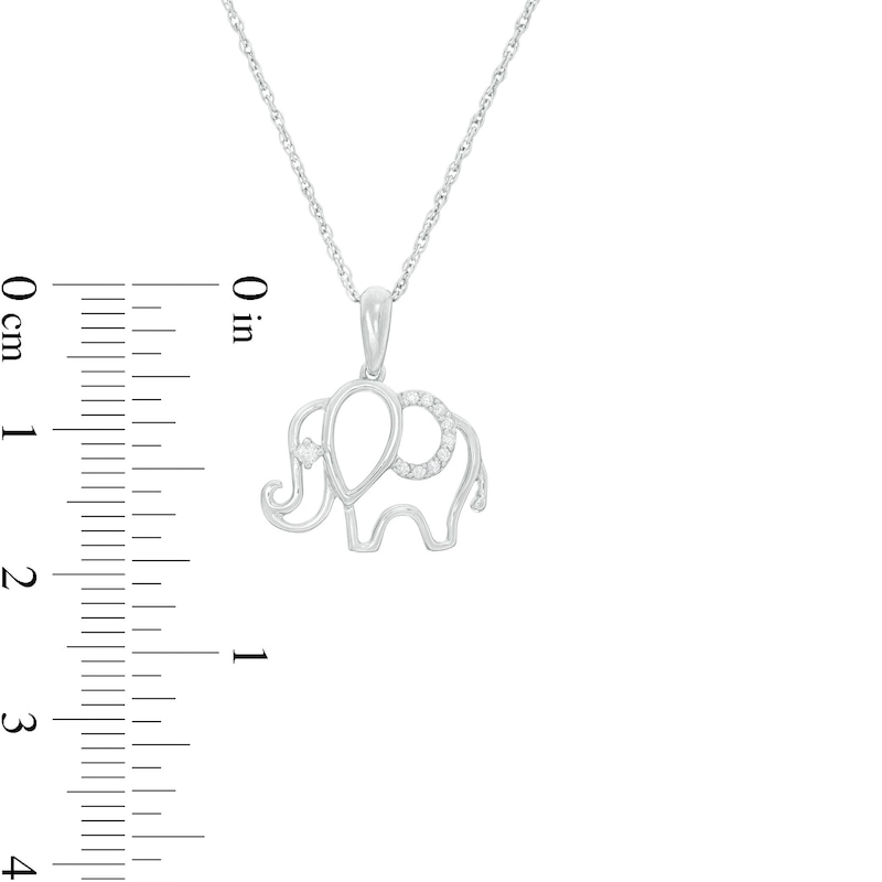 0.04 CT. T.W. Diamond Outline Elephant Pendant in Sterling Silver|Peoples Jewellers