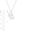 0.04 CT. T.W. Diamond Outline Cat Curly Tail Pendant in Sterling Silver