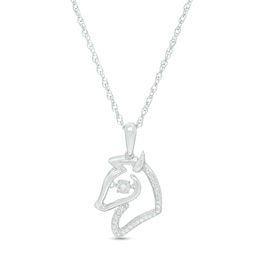 Unstoppable Love™ 0.04 CT. T.W. Diamond Outline Horse Head Pendant in Sterling Silver