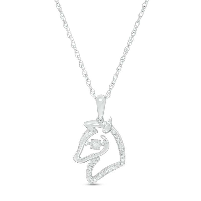 Unstoppable Love™ 0.04 CT. T.W. Diamond Outline Horse Head Pendant in Sterling Silver|Peoples Jewellers