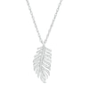 Thumbnail Image 0 of 0.085 CT. T.W. Diamond Feather Pendant in Sterling Silver