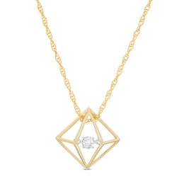 Unstoppable Love™ 0.085 CT. Diamond Outline Geometric Pendant in 10K Gold