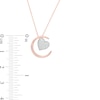 0.085 CT. T.W. Diamond Crescent Moon and Tilted Heart Pendant in 10K Rose Gold