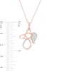 Thumbnail Image 3 of 0.085 CT. T.W. Diamond Outline Angel with Heart Vintage-Style Pendant in 10K Rose Gold