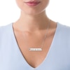Thumbnail Image 1 of Engravable Cut-Out Heart Your Own Handwriting Bar Necklace in Sterling Silver (1 Image and Line)