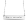 Engravable Your Own Handwriting Bar Necklace in Sterling Silver (1 Image and Line)