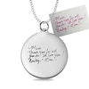 Thumbnail Image 0 of Engravable Your Own Handwriting Disc Pendant in Sterling Silver (1 Image and 4 Lines)